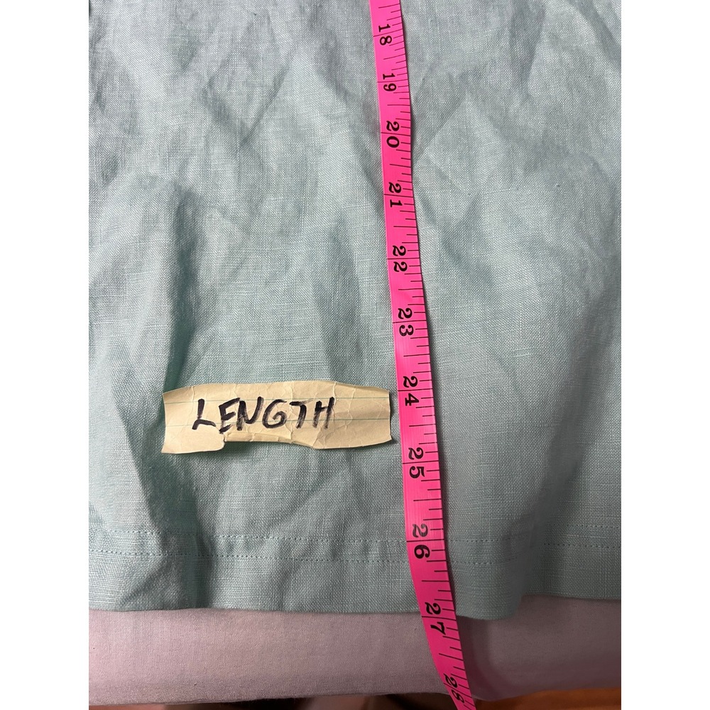 Pendleton Womens XL Aqua Blue 100% Linen Long Sleeve Button Down Shirt Retro - Picture 7 of 9